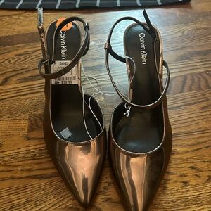 Calvin Klein Women's Shiny Bronze Heels